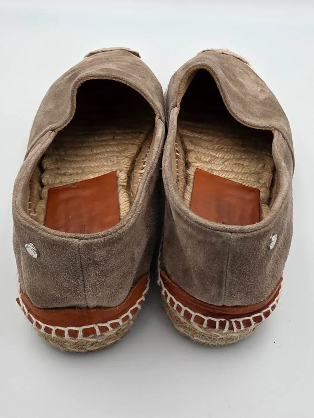 rag & bone Noa Suede Espadrille Flats Taupe Gray Size 40